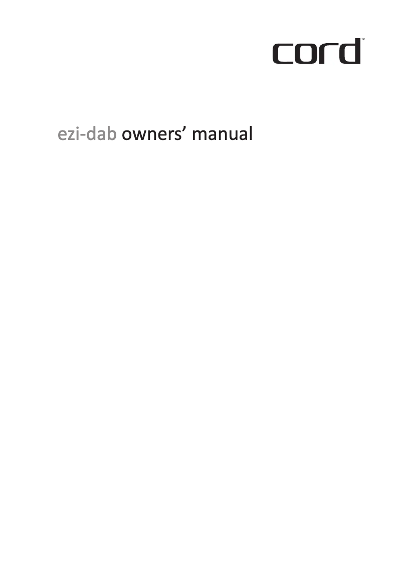 Page 1 de la notice Manuel utilisateur Cord EZI-DAB