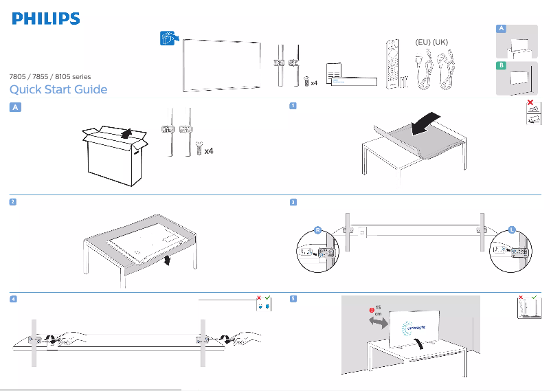 Page 1 de la notice Guide de démarrage rapide Philips 43PUS8105