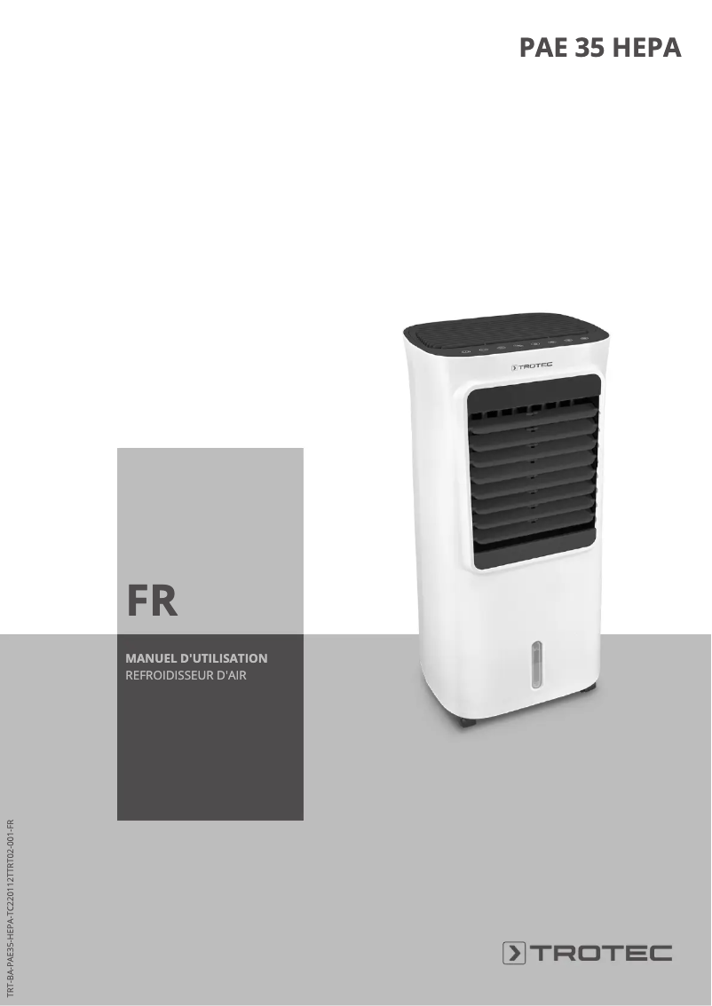 Image de la première page du manuel de l'appareil PAE 35 HEPA