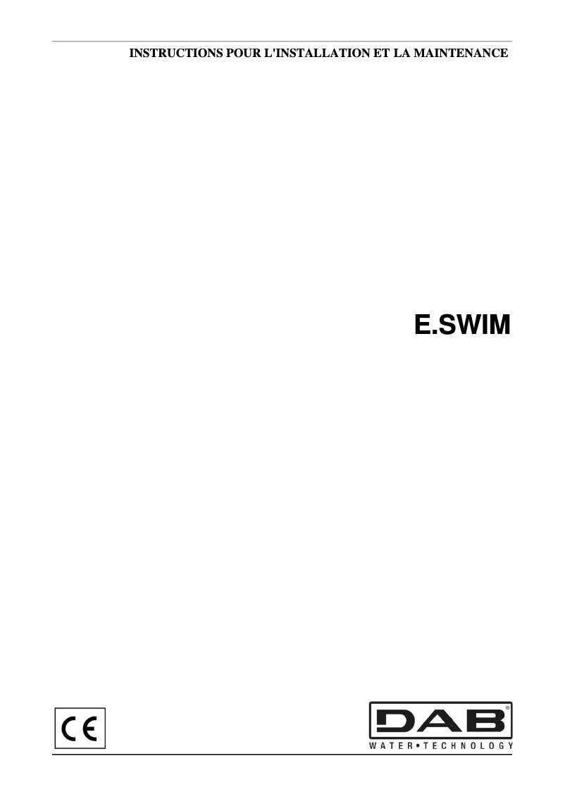 Image de la première page du manuel de l'appareil E.Swim 300 M