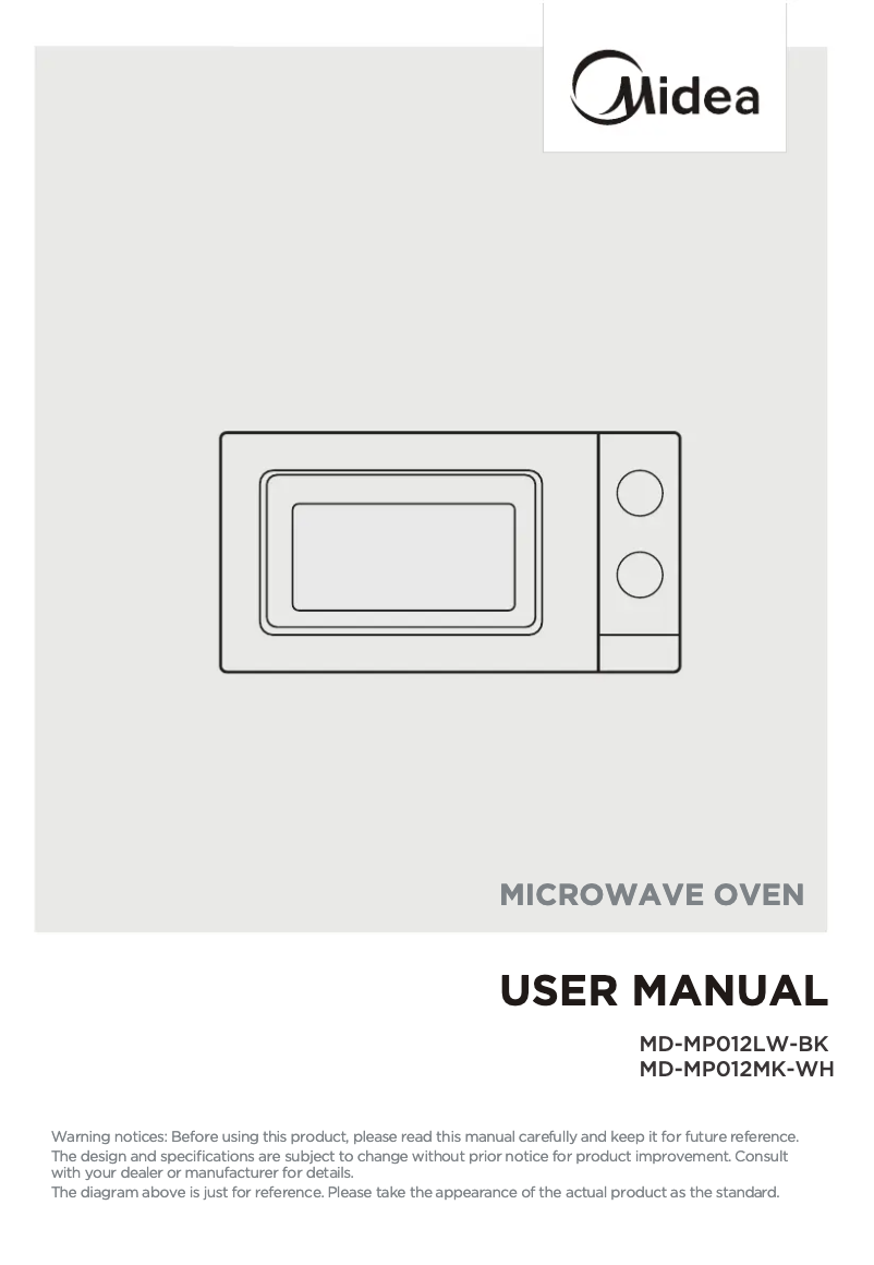 Página 1 del manual Manual de usuario Midea MD-MP012MK-WH