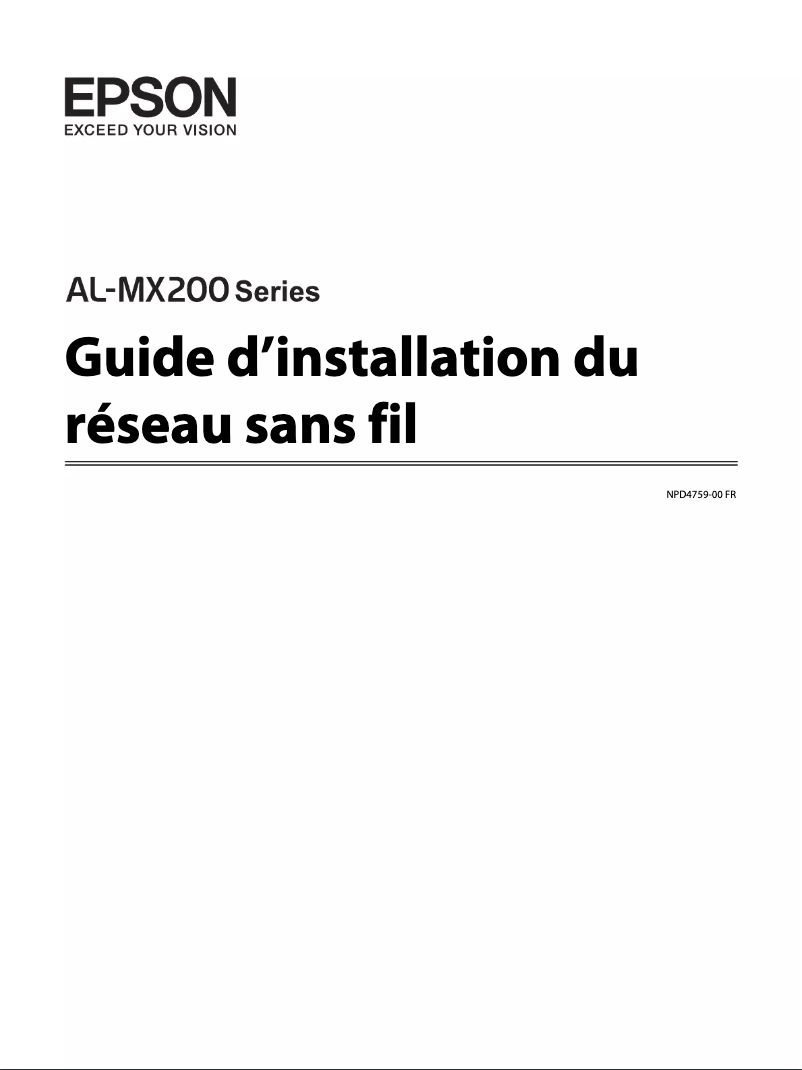 Page n°1 - Guide d'installation Epson WorkForce AL-MX200DWF