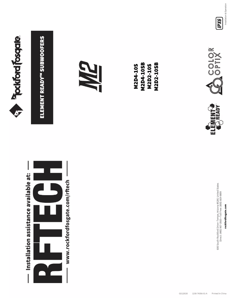 Page 1 de la notice Manuel utilisateur Rockford Fosgate M2D4-10I