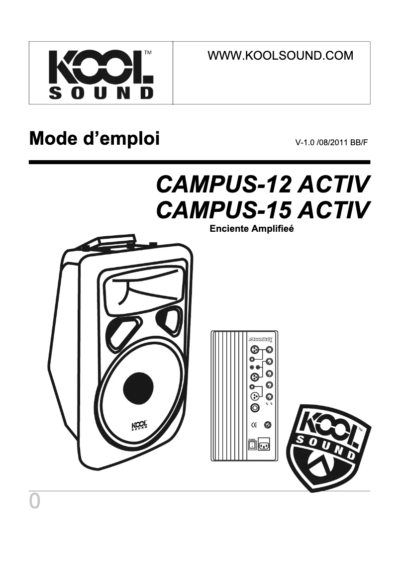 Page 1 de la notice Manuel utilisateur Koolsound CAMPUS-15 Activ