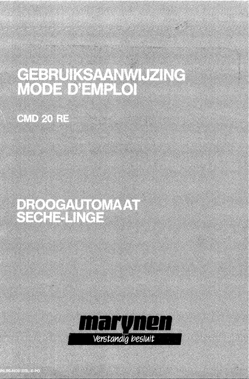 Page 1 de la notice Manuel utilisateur Marynen CMD 20 RE