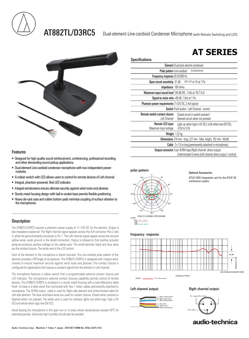 Page n°1 - Manuel utilisateur Audio-Technica AT882TL/D3RC5