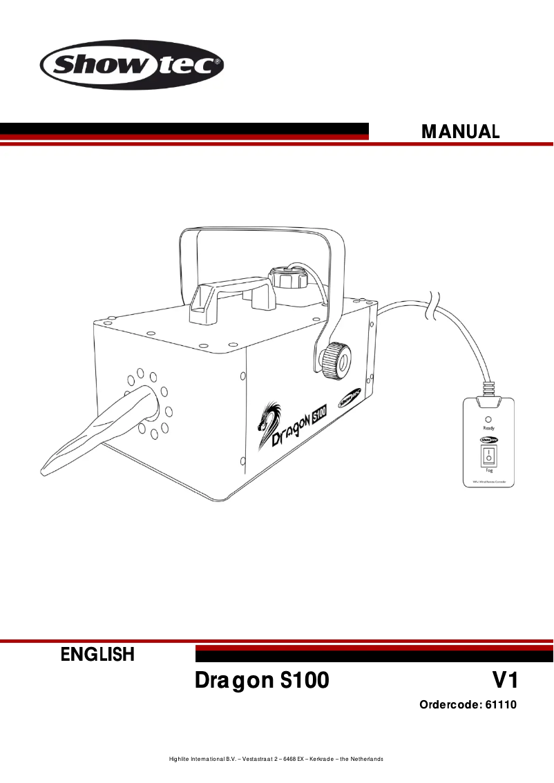 Page 1 de la notice Manuel utilisateur Showtec Dragon S100