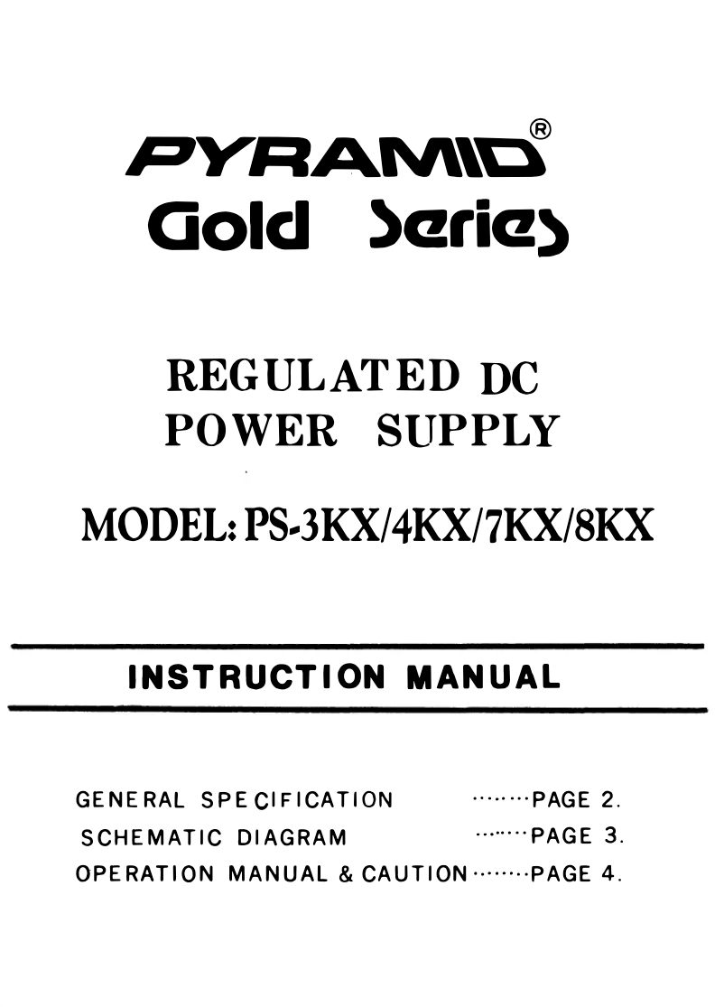 Image de la première page du manuel de l'appareil PS-7KX