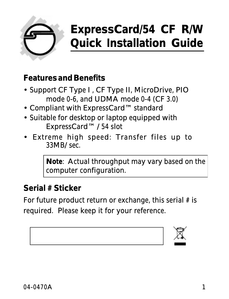 Page n°1 - Manuel utilisateur Siig CE-000042-S1