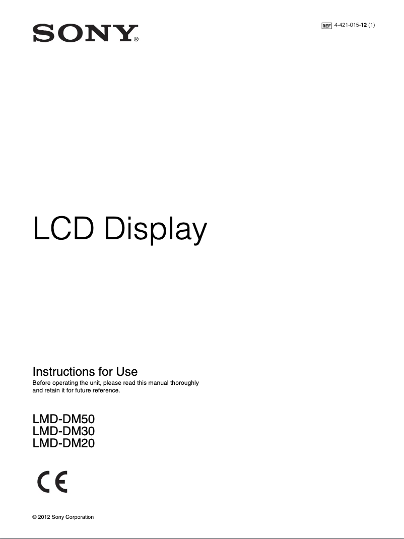Image de la première page du manuel de l'appareil LMD-DM30