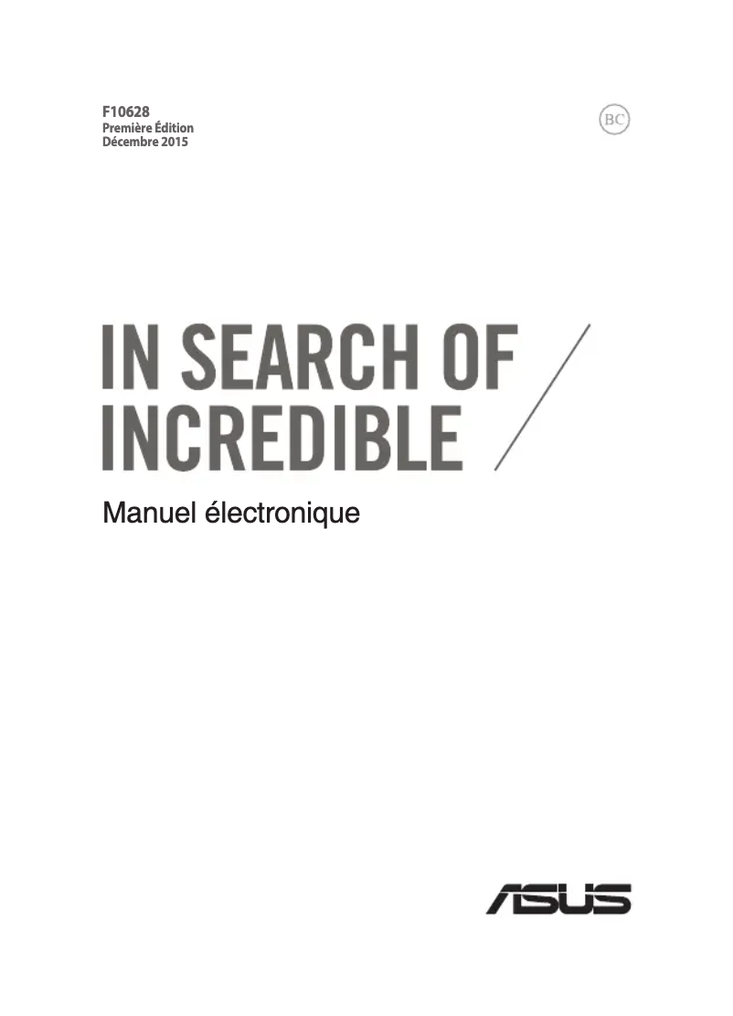 Page n°1 - Manuel utilisateur Asus PRO B ADVANCED B8430UA