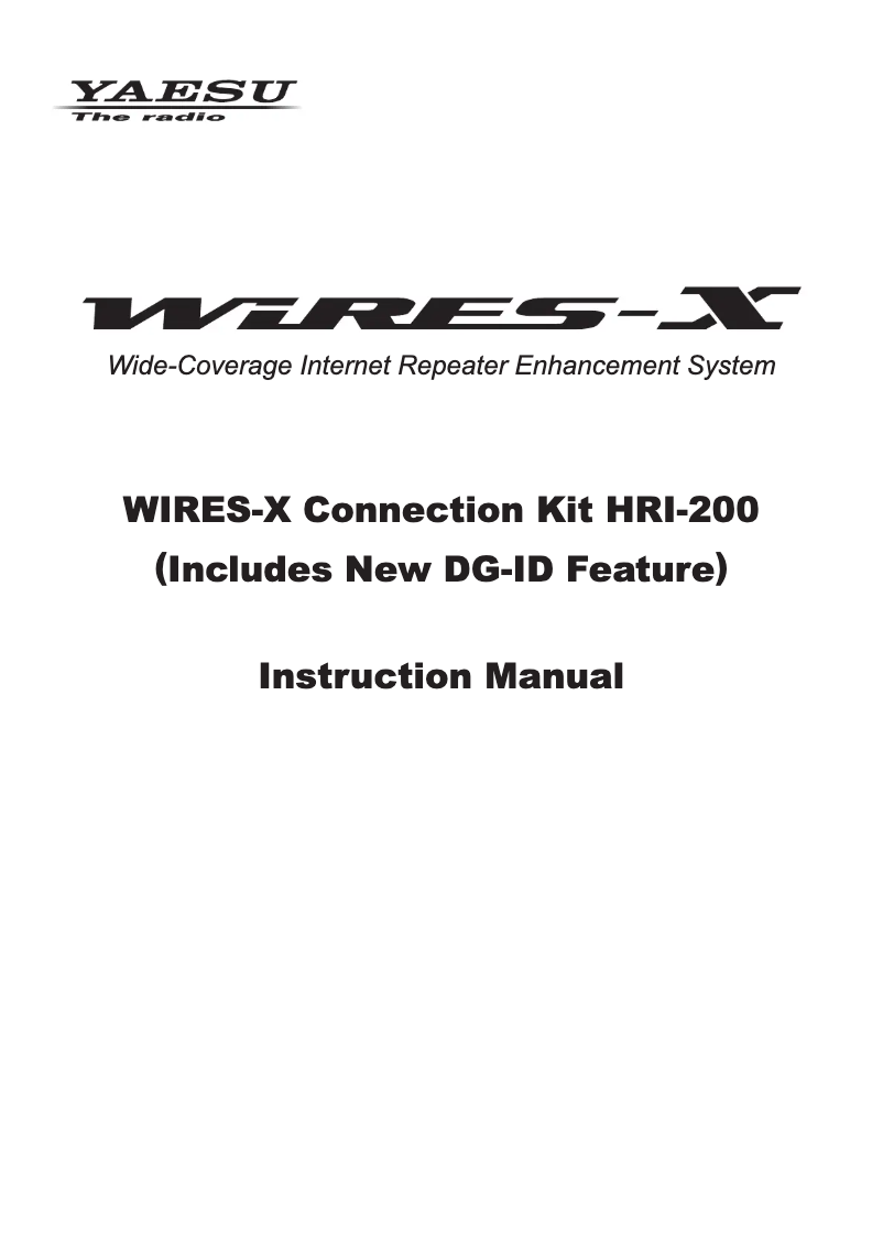 Página 1 del manual Manual de usuario Yaesu HRI-200