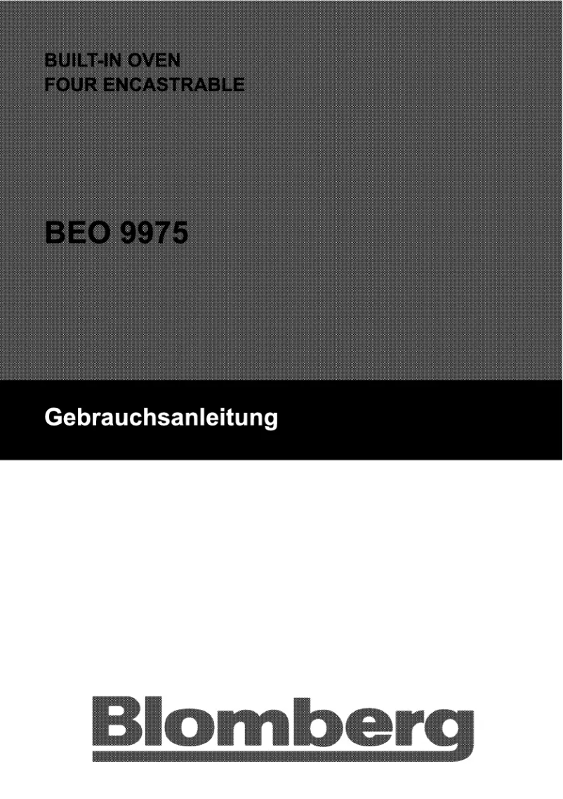 Page n°1 - Manuel utilisateur Blomberg BEO 9975 X