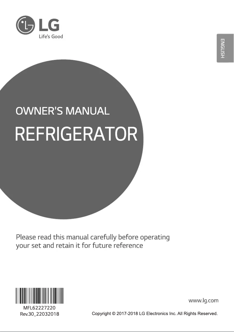 Page 1 de la notice Manuel utilisateur LG GL-C292RLBN