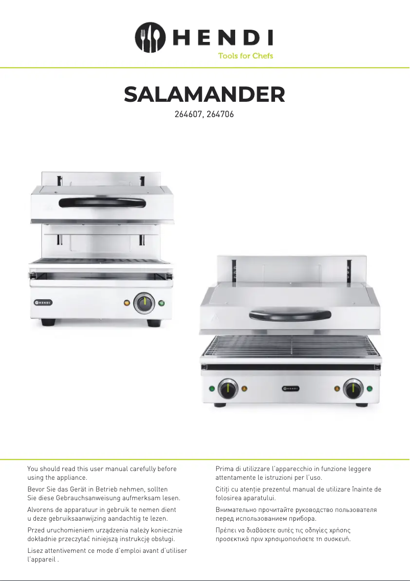 Page 1 de la notice Manuel utilisateur Hendi 264607