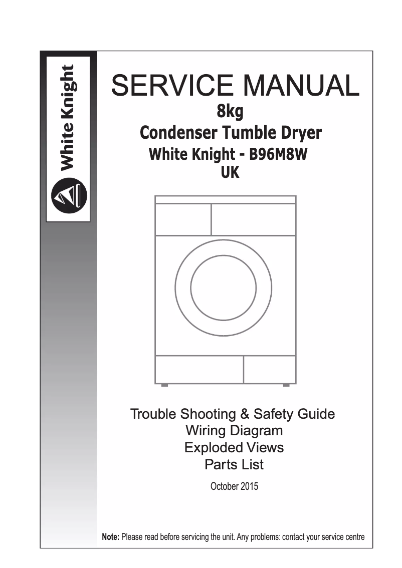 Page 1 de la notice Manuel utilisateur White Knight B96M8W