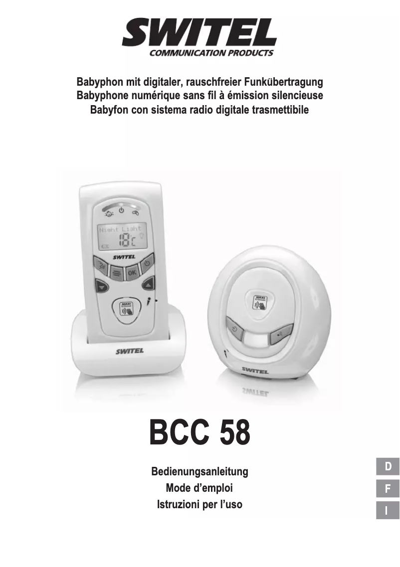 Page n°1 - Manuel utilisateur Switel BCC 58