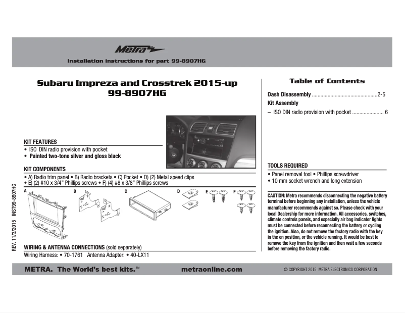 Image de la première page du manuel de l'appareil 99-8907HG