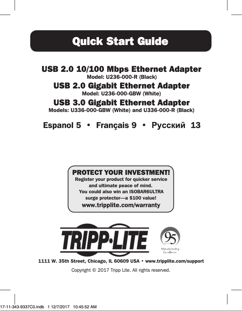 Page n°1 - Manuel utilisateur Tripp Lite U336-000-GBW