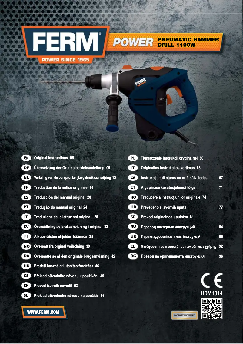 Page 1 de la notice Manuel utilisateur Ferm HDM1014