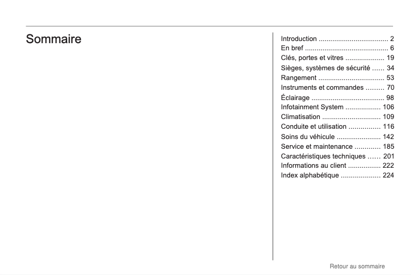 Page 1 de la notice Manuel utilisateur Opel Corsa (2009)