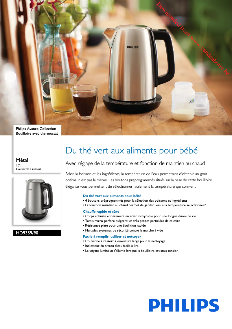 Page 1 de la notice Manuel utilisateur Philips Avance Collection HD9359