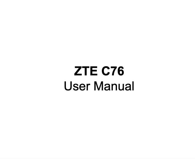 Page n°1 - Manuel utilisateur ZTE C-76