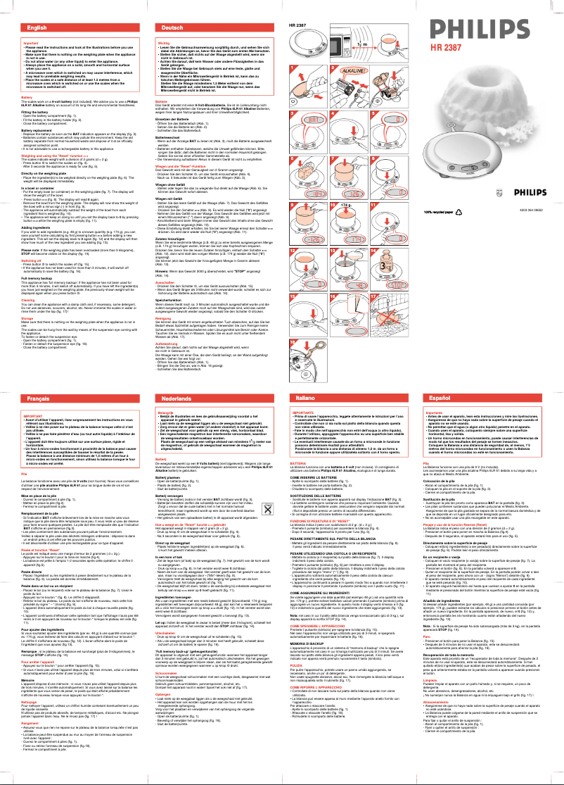 Page 1 de la notice Manuel utilisateur Philips HR2387