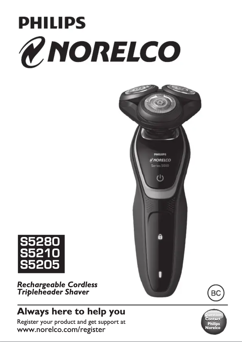 Page 1 de la notice Manuel utilisateur Philips Norelco Shaver 5100 S5210
