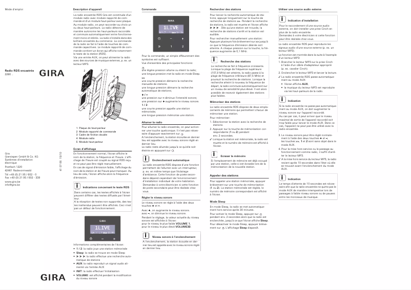 Image de la première page du manuel de l'appareil 228003