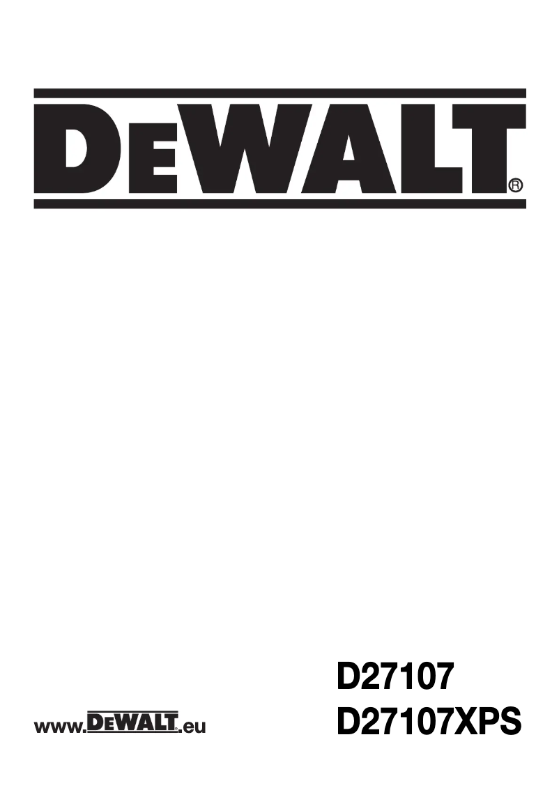 Página 1 del manual Manual de usuario DeWalt D27107