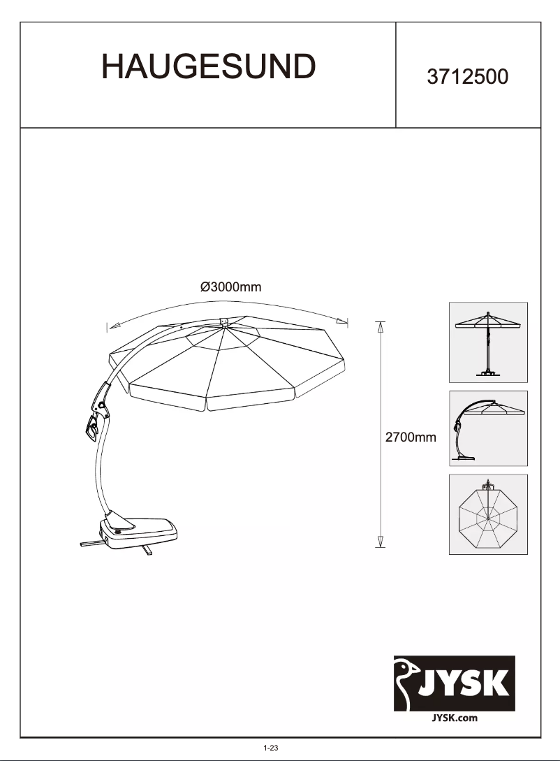 Page 1 de la notice Manuel utilisateur JYSK Haugesund