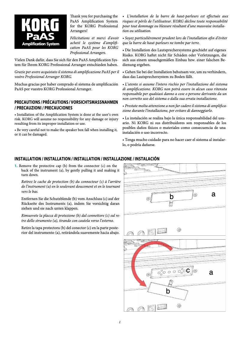 Page n°1 - Manuel utilisateur Korg Pa3x Musikant