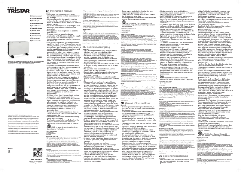 Page 1 de la notice Manuel utilisateur TriStar KA-5813