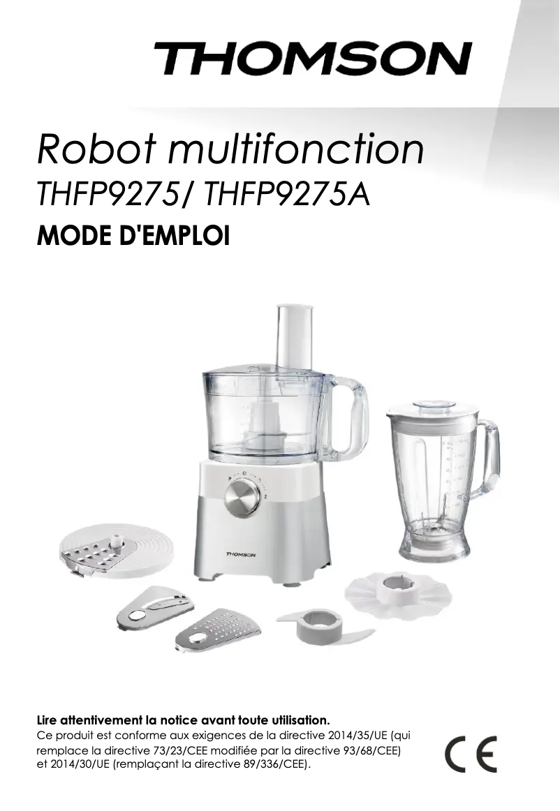 Page 1 de la notice Manuel utilisateur Thomson THFP9275A