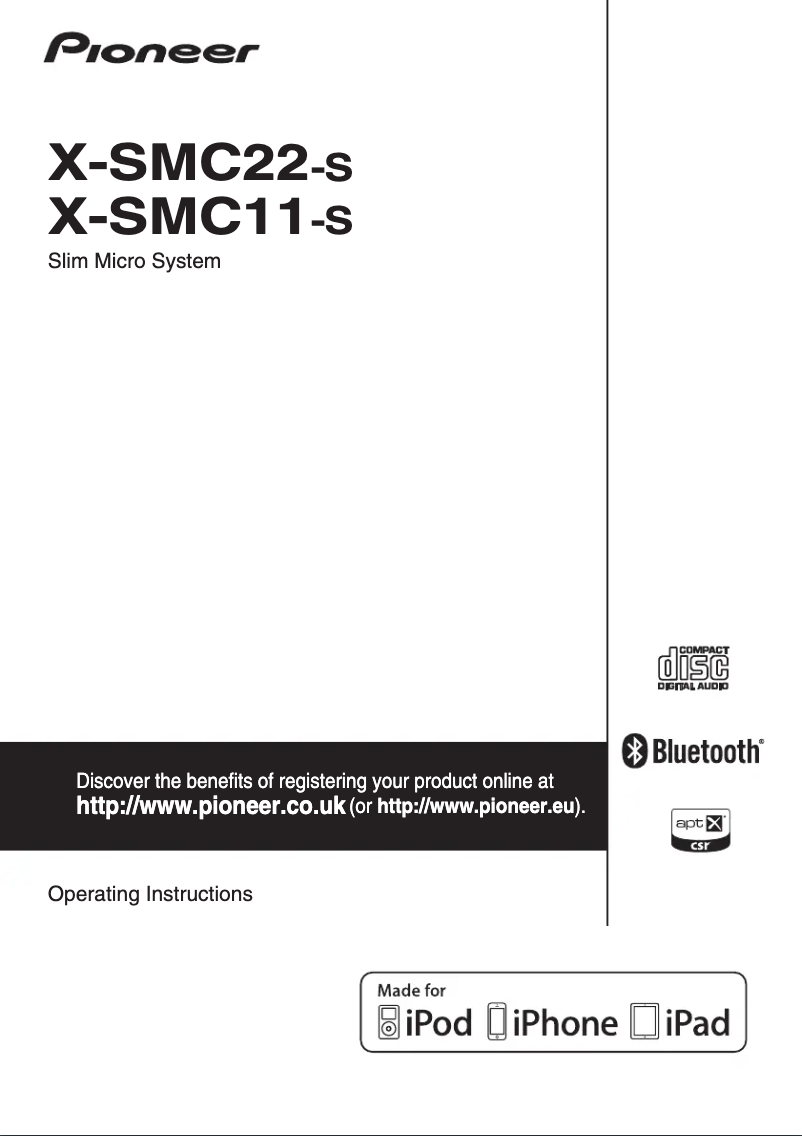 Page n°1 - Manuel utilisateur Pioneer X-SMC22-S