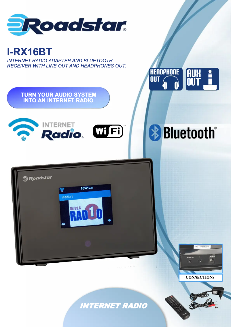 Imagen de la primera página del manual del dispositivo I-RX16BT