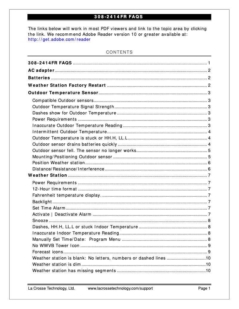 Image de la première page du manuel de l'appareil 308-2414FR
