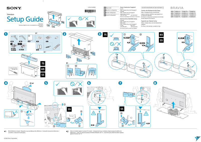 Página 1 del manual Guía de instalación Sony Bravia XBR-55X800H