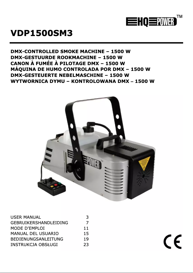 Page n°1 - Manuel utilisateur HQ Power VDP1500SM3