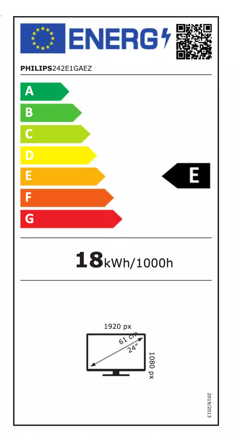 Página 1 del manual Etiqueta energética Philips 242E1GAEZ