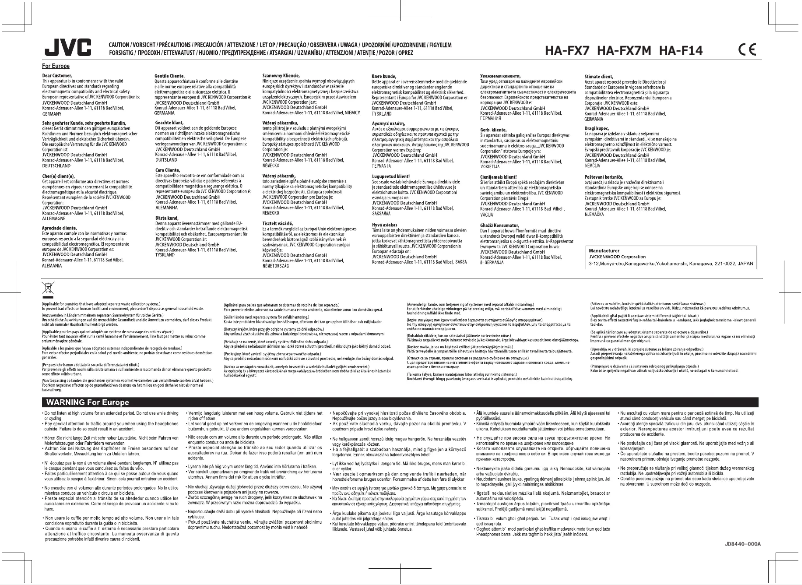 Page n°1 - Manuel utilisateur JVC HA-FX7