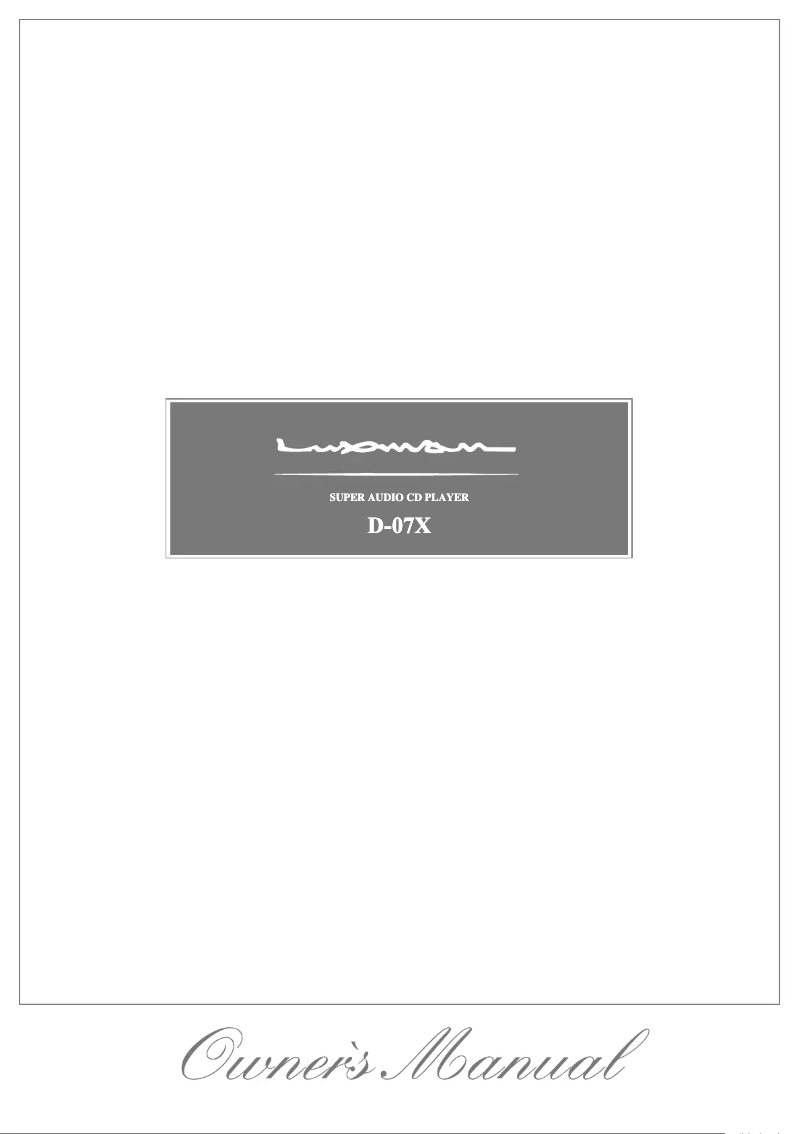 Page n°1 - Manuel utilisateur Luxman D-07X