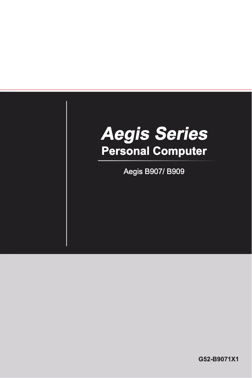 Page 1 de la notice Manuel utilisateur MSI Aegis 3