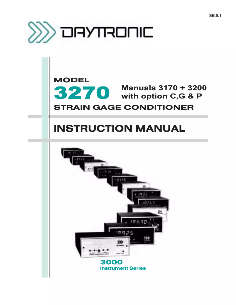 Page n°1 - Manuel utilisateur Daytronic 3270BC