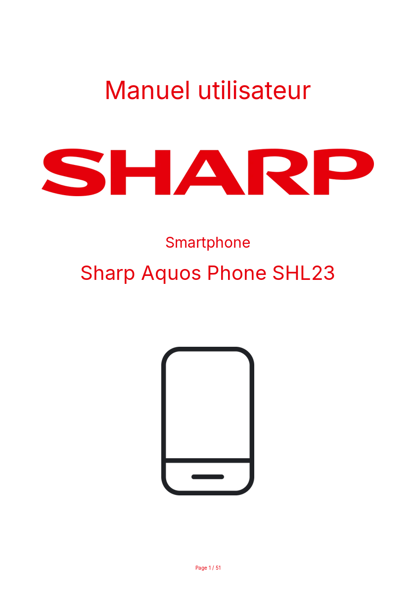 Page n°1 - Manuel utilisateur Sharp Aquos Phone SHL23