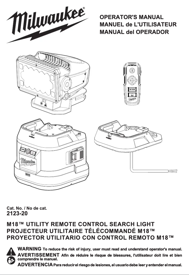 Page n°1 - Manuel utilisateur Milwaukee M18 2123-21HD