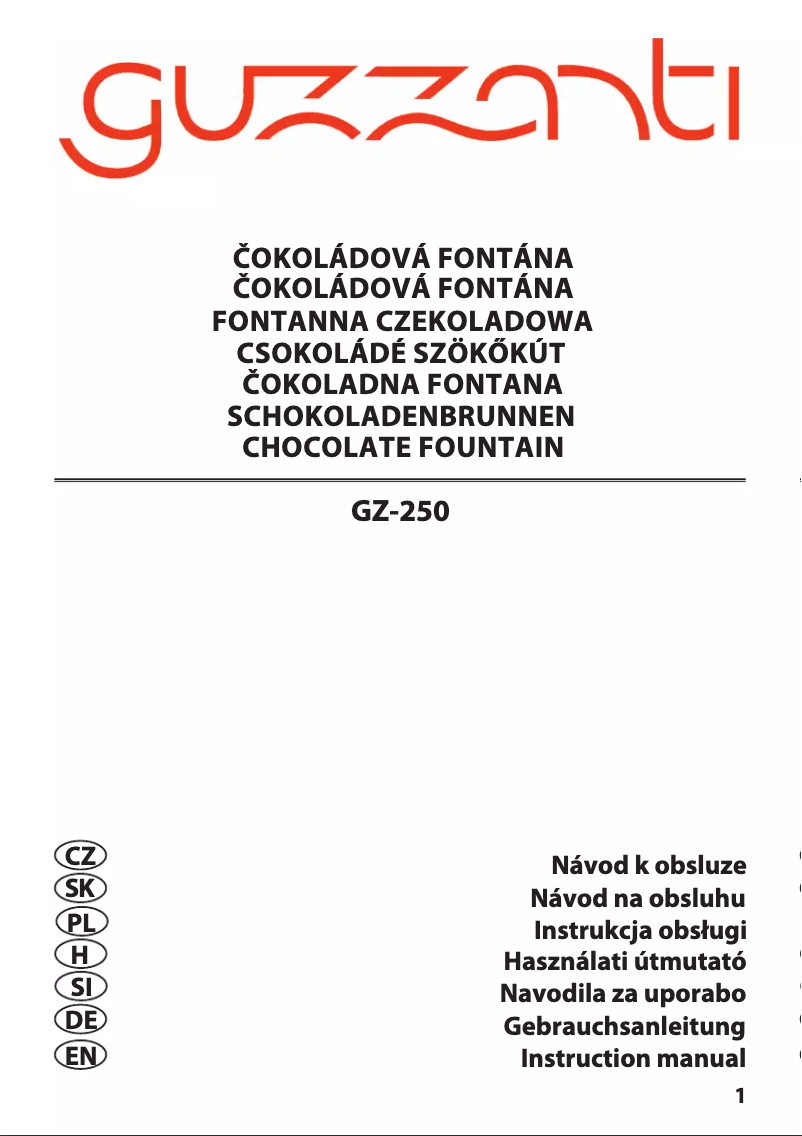 Page n°1 - Manuel utilisateur Guzzanti GZ-250