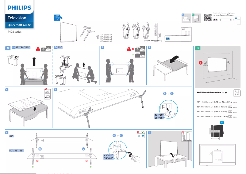 Page 1 of the manual Quick Start Guide Philips 50PUD7428