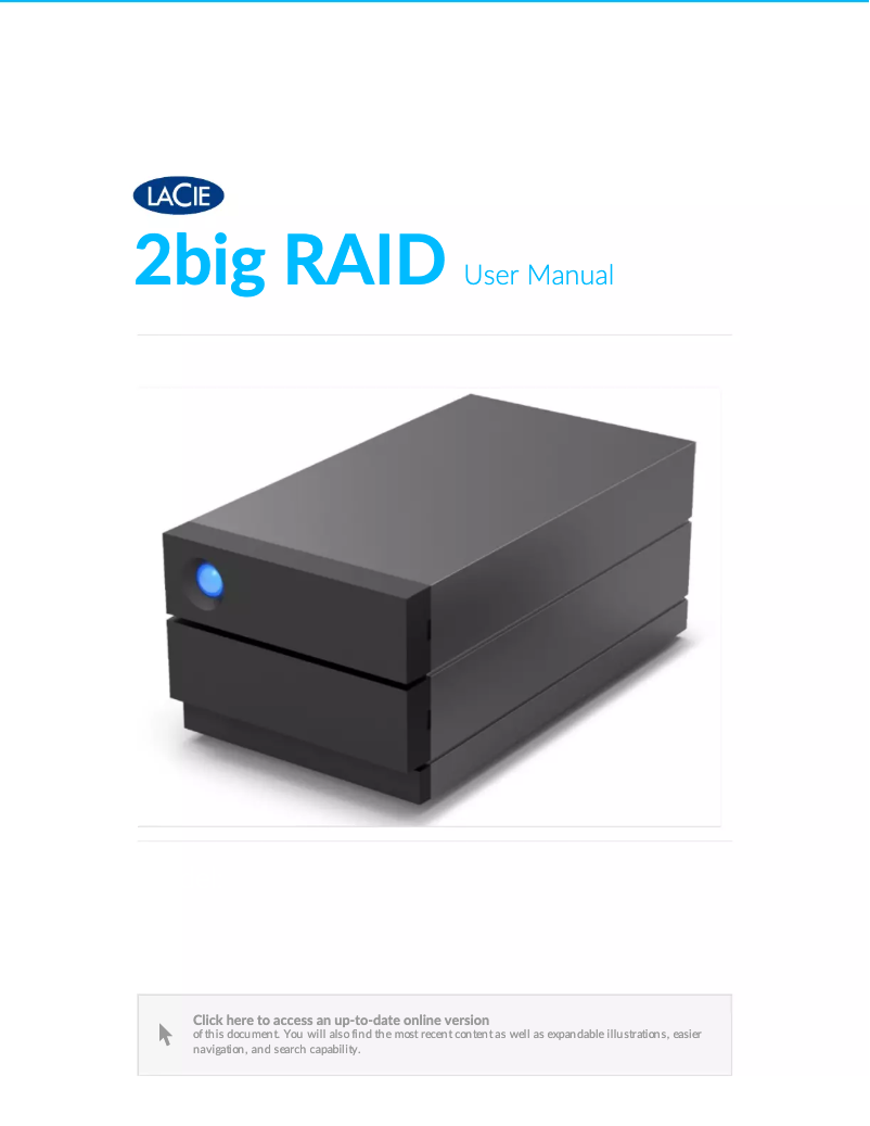 Page n°1 - Manuel utilisateur LaCie 2big RAID USB 3.1